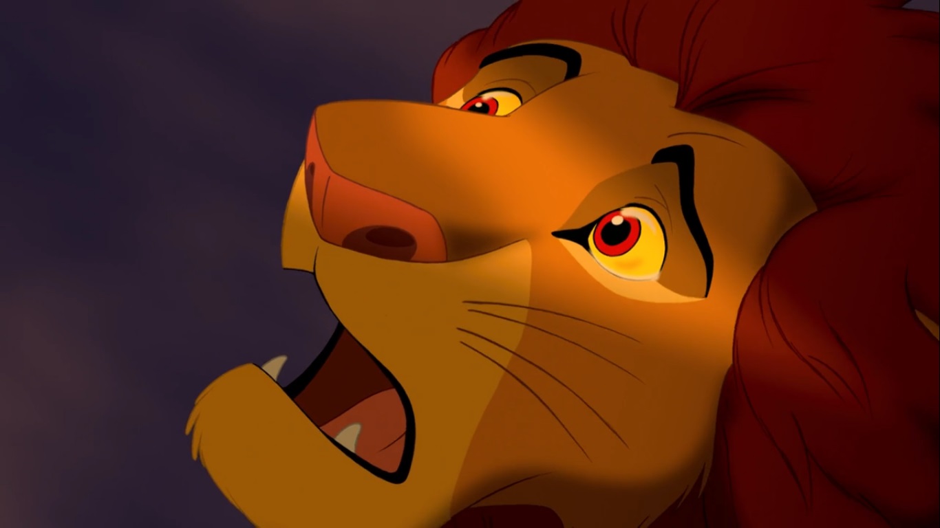 Симба — Симба, ты забыл меня?
— Нет, как я мог?
— Ты забыл, кто ты и поэтому ты забыл меня. Загляни себе в душу, Симба. Неужели ты должен был стать таким? Ты должен занять свое место в круге жизни.
— Как я могу вернуться туда? Я не такой, каким был раньше...
— Кто бы ты ни был — ты мой сын. Ты — король. Помни, кто ты. Помни.