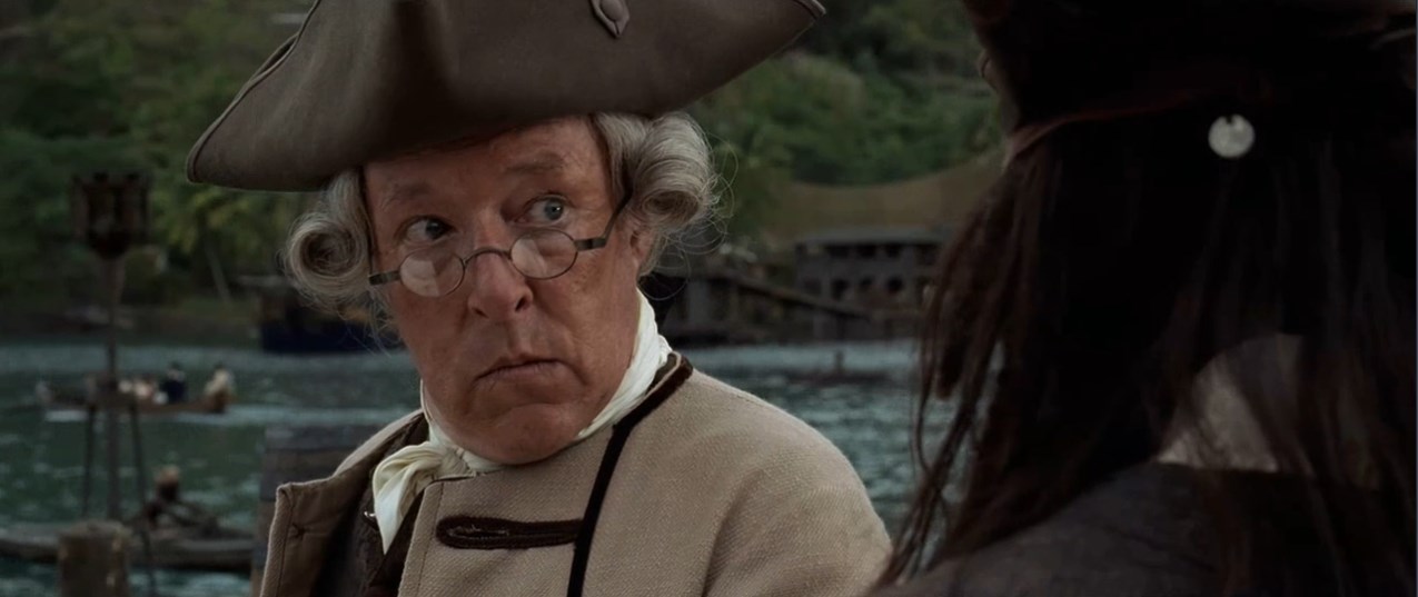 Капитан Джек Воробей Работник порта — Пришвартоваться у причала стоит шиллинг. И назови своё имя!
— Может, лучше три шиллинга? А имя, чёрт с ним...
— Добро пожаловать в Порт-Рояль... мистер Смит.