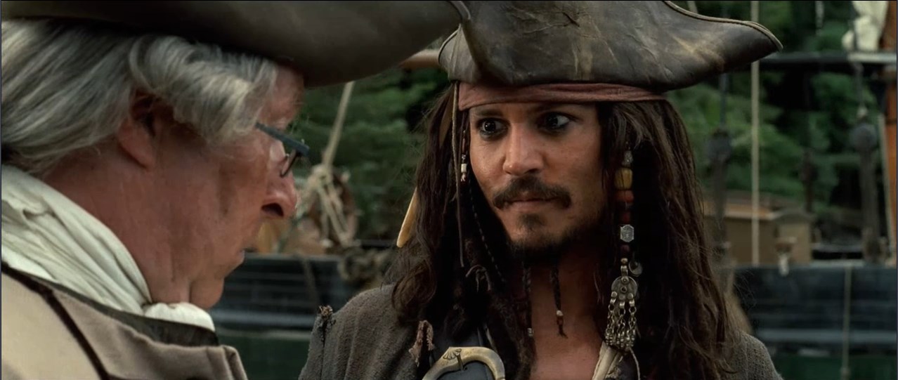 Капитан Джек Воробей Работник порта — Пришвартоваться у причала стоит шиллинг. И назови своё имя!
— Может, лучше три шиллинга? А имя, чёрт с ним...
— Добро пожаловать в Порт-Рояль... мистер Смит.