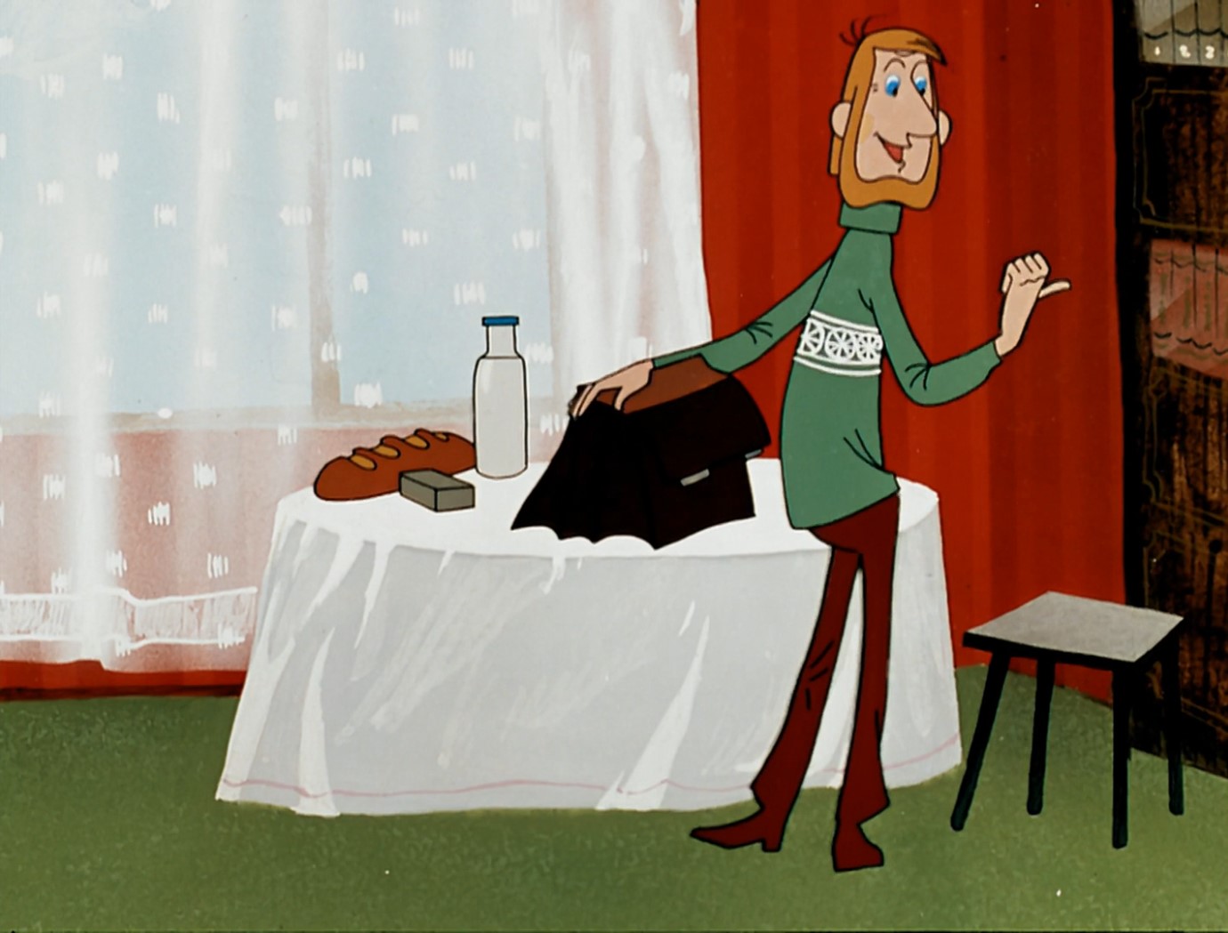 — Ну ты сам подумай, какая от этого кота польза?
— Ну, почему обязательно польза? Какая, например, польза от этой картины на стене?
— От этой картины на стене очень большая польза — она дырку на обоях загораживает!
— Ну и что... И от кота будет польза. Он мышей ловить может.
— У нас нет мышей!
— А мы заведем!