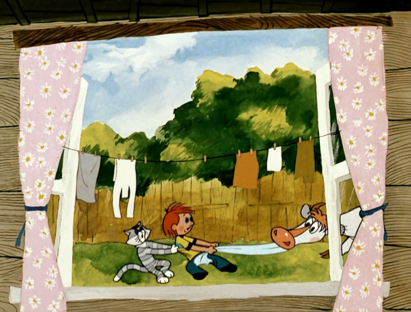 Мои папа и мама! Я живу хорошо, просто замечательно. У меня все есть, есть свой дом, он теплый. В нем одна комната и кухня. Я без вас очень скучаю, особенно по вечерам. А здоровье мое не очень. То лапы ломит, то хвост отваливается.
А на днях я линять начал. Старая шерсть с меня сыпется, хоть в дом не заходи. Зато новая растет чистая, шелковистая, так что лохматость у меня повысилась.
До свидания, ваш сын, дядя Шарик.