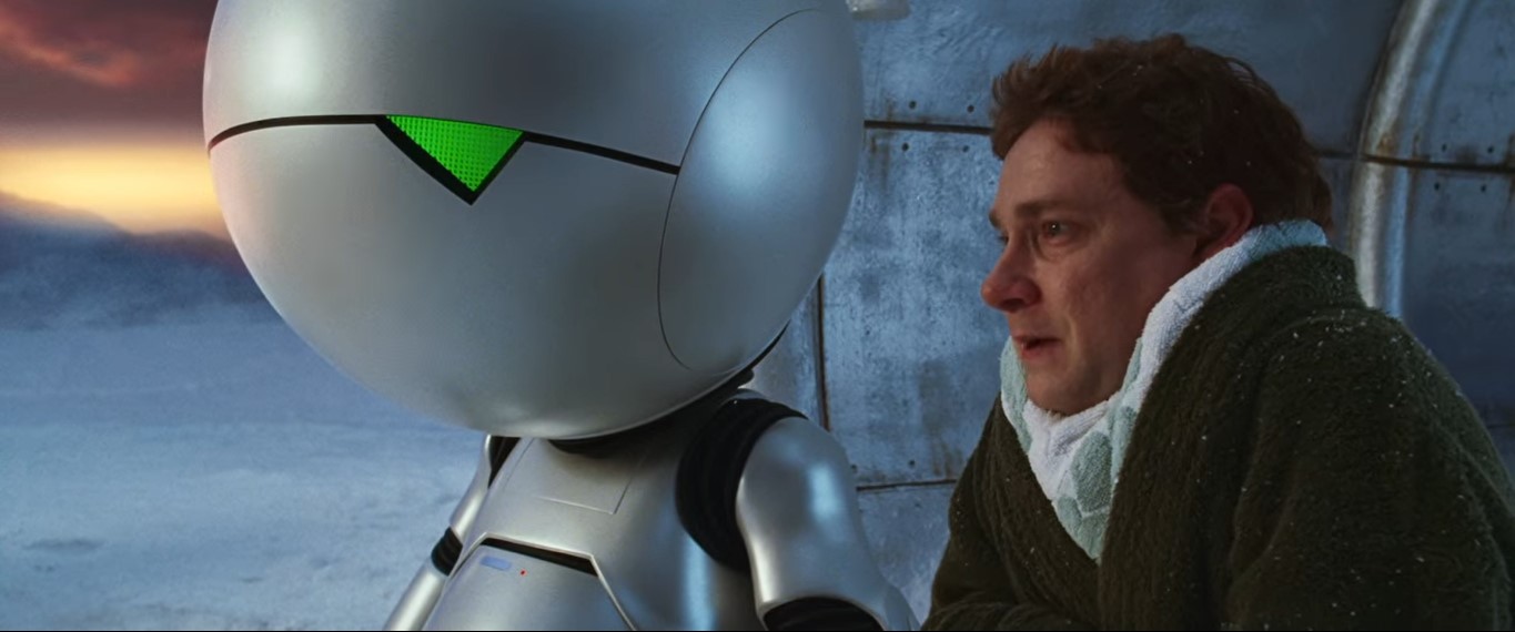 — Вот, выходит, чем всё закончится — я, один, на мертвой планете с маниакально-депрессивным роботом.
— Думаешь, тебе плохо? А если бы ты сам был маниакально-депрессивным роботом?