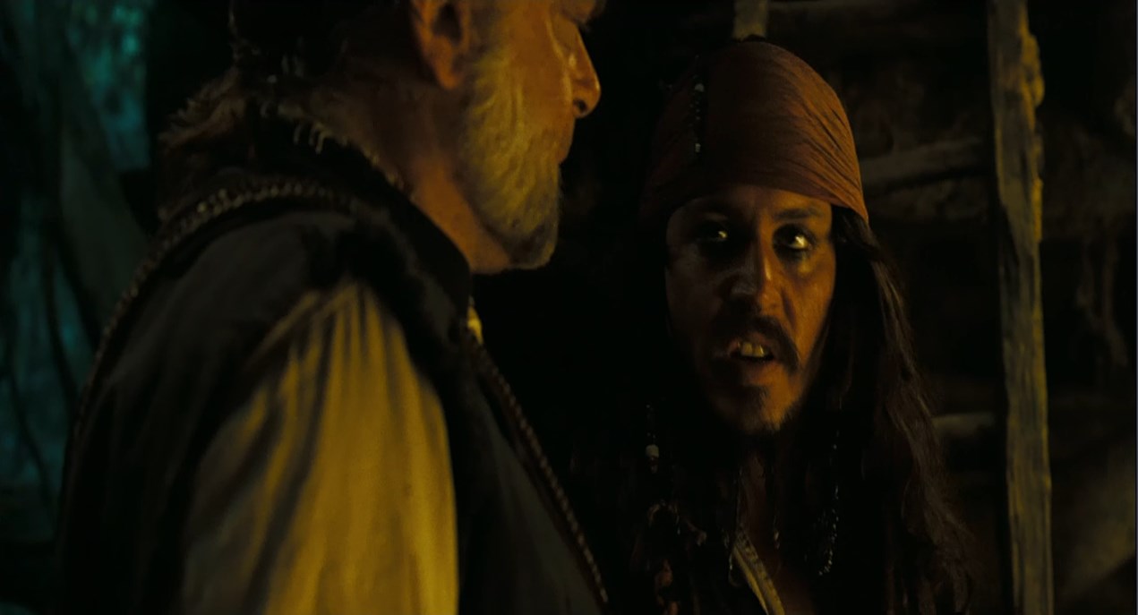 Капитан Джек Воробей Мистер Гиббс — Я прикрою твой зад.
— Я больше беспокоюсь за перед.