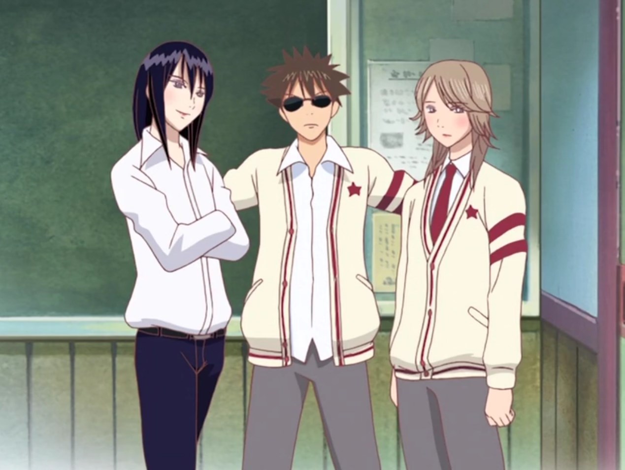 Накао:
— Я буду жить в гареме со своими любовницами, а ты просто бельмо в тазу!
Риса и Отани:
— Бельмо в тазу?
— «Бельмо на глазу»… наверное?
— Бельмо на тазу...