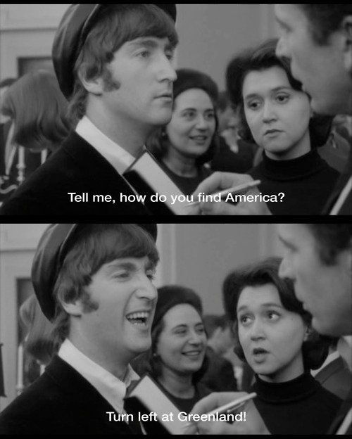 — Как Вы находите Америку?
— За Гренландией поворачиваю налево.