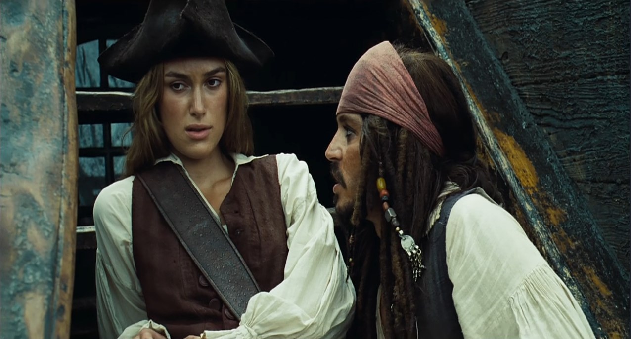 Капитан Джек Воробей Элизабет Суонн — Интуиция и знание женской натуры говорят мне, что ты в раздумьях.
— Не думала, что свадьба сорвётся... Так замуж хочется.